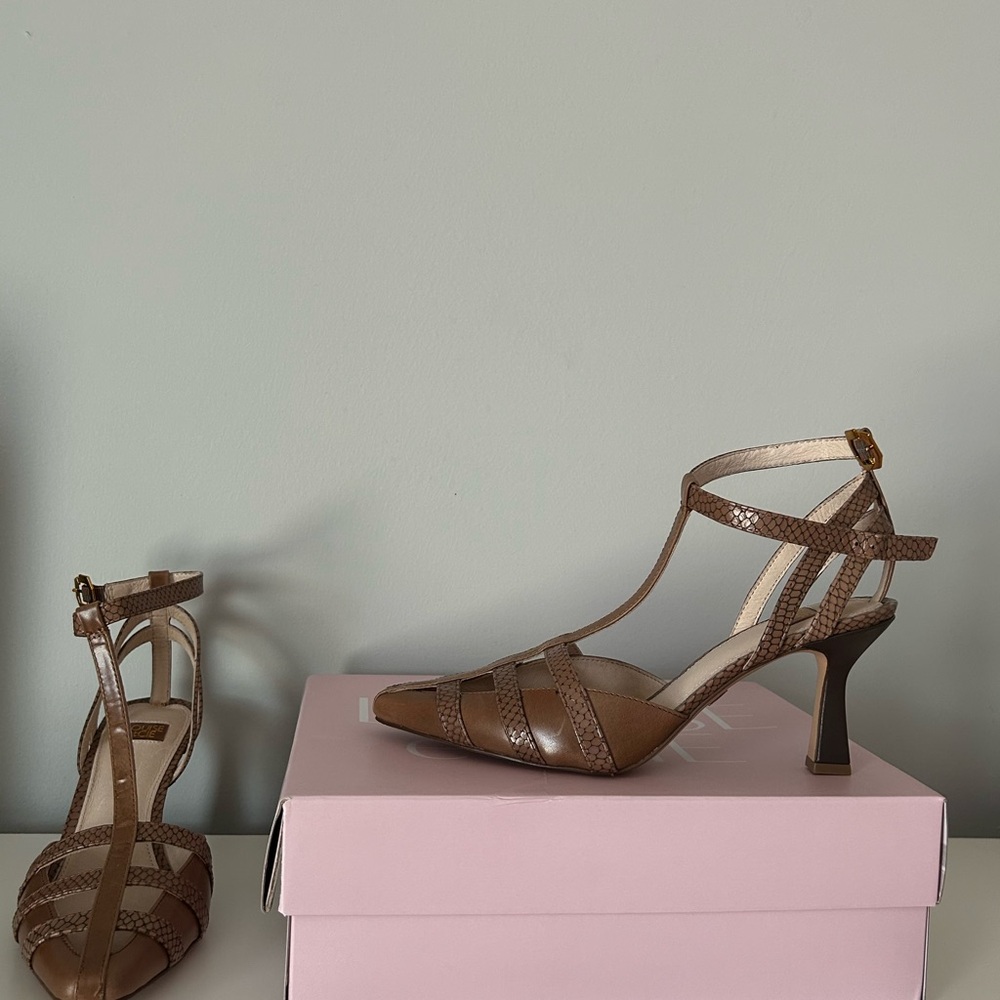 Louise et Cie Brown T-Strap Heels